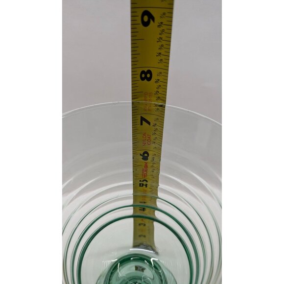 LIBBEY Vintage 90s Sirrus Spanish Green Glass Water Ice Tea Goblet 7.5" Ribbed - Picture 6 of 10